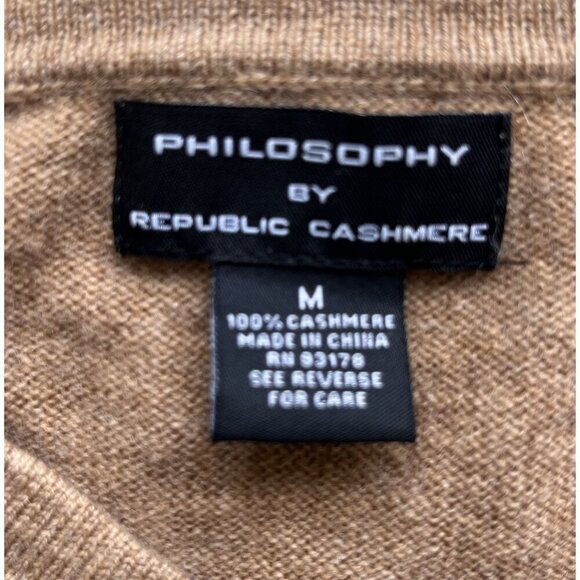 Philosophy By Republic Cashmere Camel Crew Neck Sweater M - Picture 4 of 4